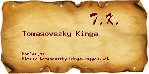 Tomasovszky Kinga névjegykártya