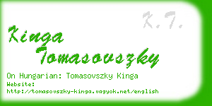 kinga tomasovszky business card